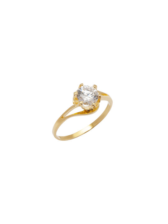 Silverline Single Stone from Gold Plated Silver