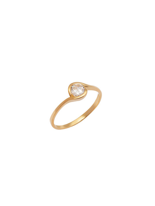 Silverline Single Stone from Gold Plated Silver