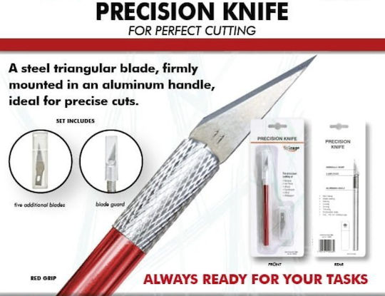 Mirage Hobby Precision Knife + 5 Blades Red