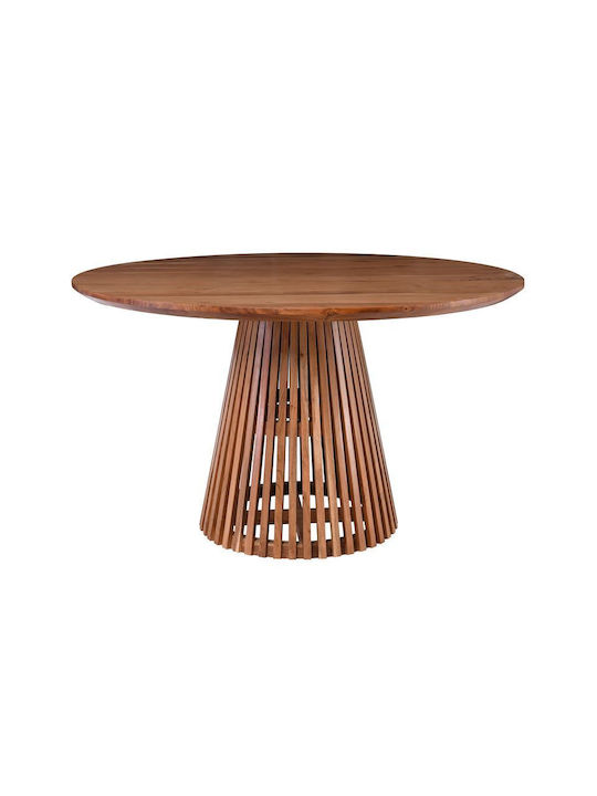 Rim Кръгла Маса За Трапезария От Масивно Дърво Акация Натурален 130x130x76см ЕА727