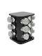 Keskor Glass Tabletop Rotating Spice Rack Black