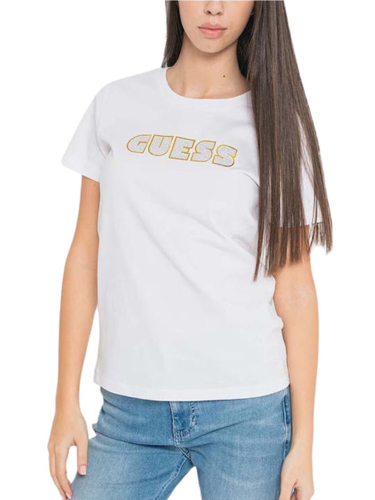 Guess Women's Athletic T-shirt Pure White