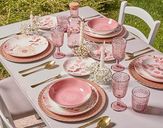 Tognana Geschirrset aus Porzellan Rosa 18Stück Tognana Geschirrset aus Porzellan Rosa 18Stück