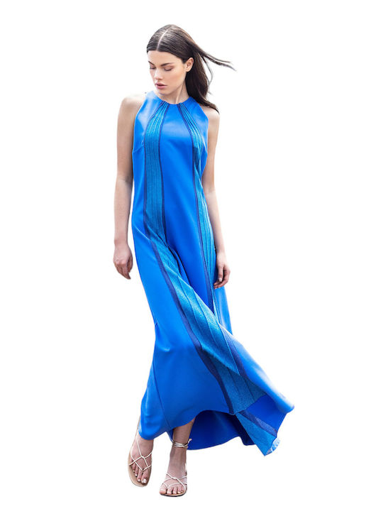 Maxi Dress with Slit Blue