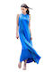 Maxi Dress with Slit Blue