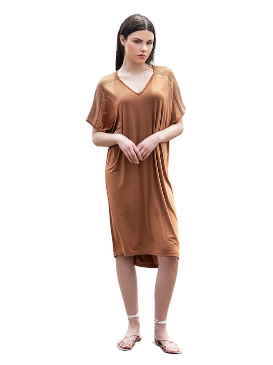 Aggel Midi Dress Knitted Brown