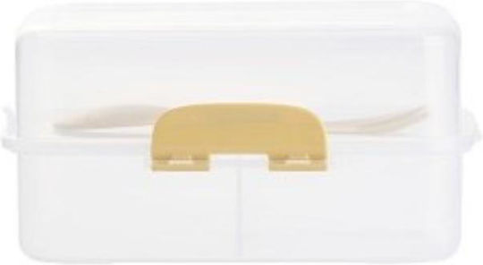 Day Plastic Food Container Fork Transparent-Yellow 18 5×14 5x9cm 77913 Sch77913y