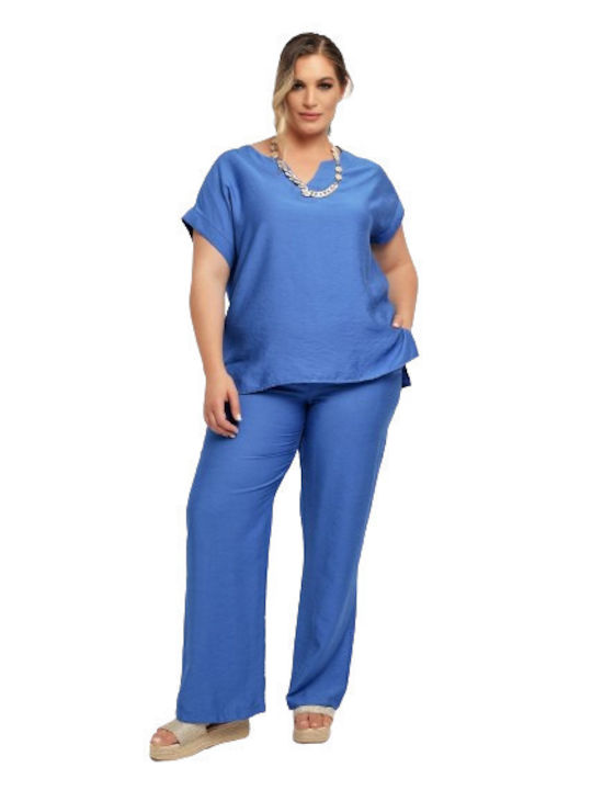 Femei Din material textil Pantaloni cu elastic Royal Blue