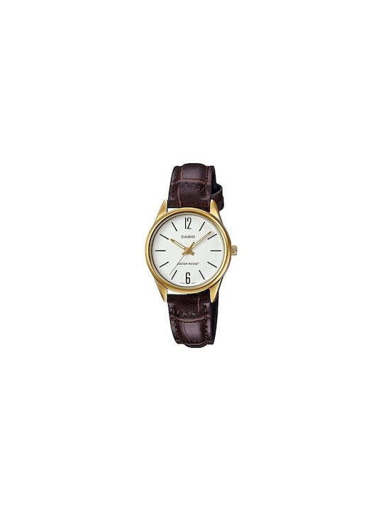 Casio Watch with Brown Leather Strap