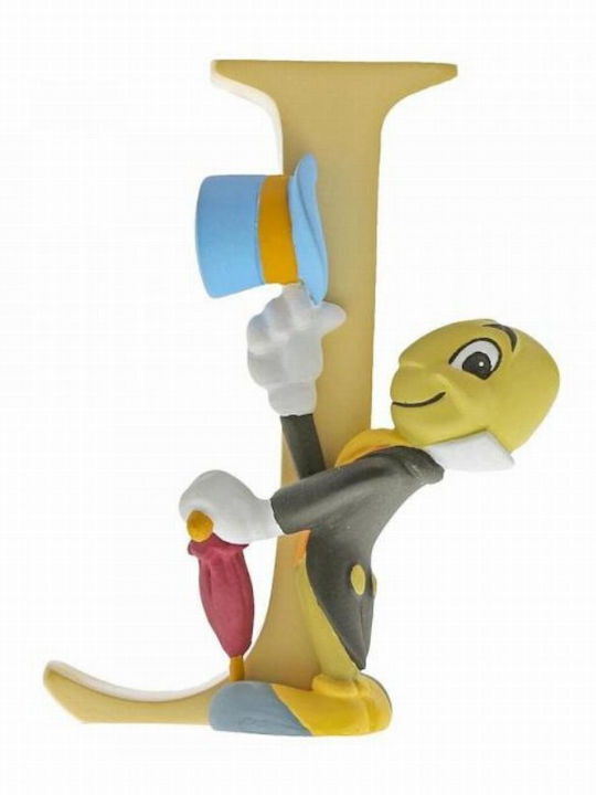 Enesco Decorative Letter Yellow made of Wood Jiminy Cricket Letter J 7εκ.