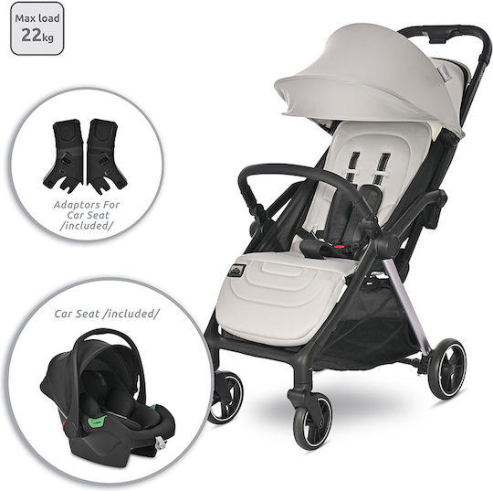 Lorelli Loret Adjustable 2 in 1 Baby Stroller Suitable for Newborn Gray 8.2kg
