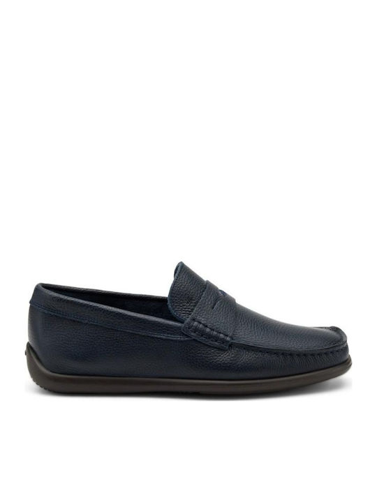 Δερμάτινα Ανδρικά Loafers σε Μπλε Χρώμα