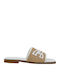 Leather Mules with Heel in White Color