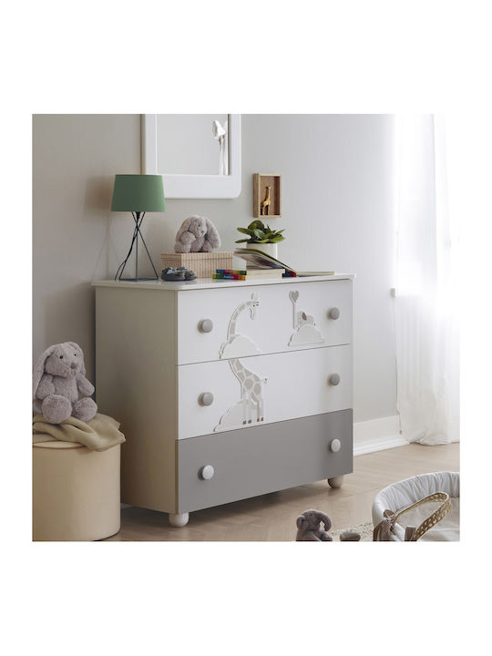 Savana Baby Dresser with 3 Drawers White 94x50x...