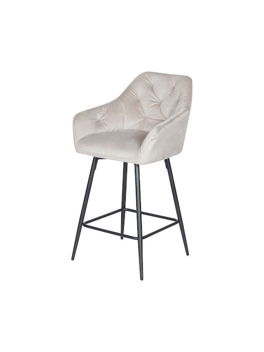 Hocker Bar Gepolstert mit Stoff Lazio Latte