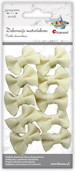 Self-Adhesive Titanium Jute Bows Beige 33x25mm 10 Pieces