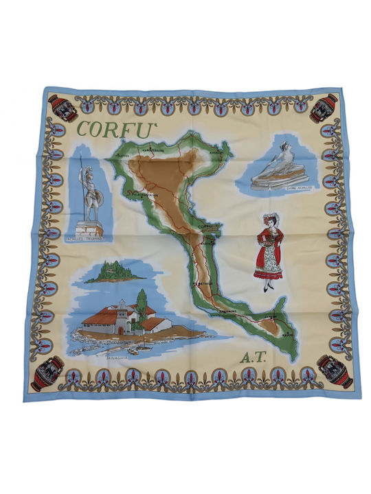 Corfu Tourist Yellow Shawl 70x70