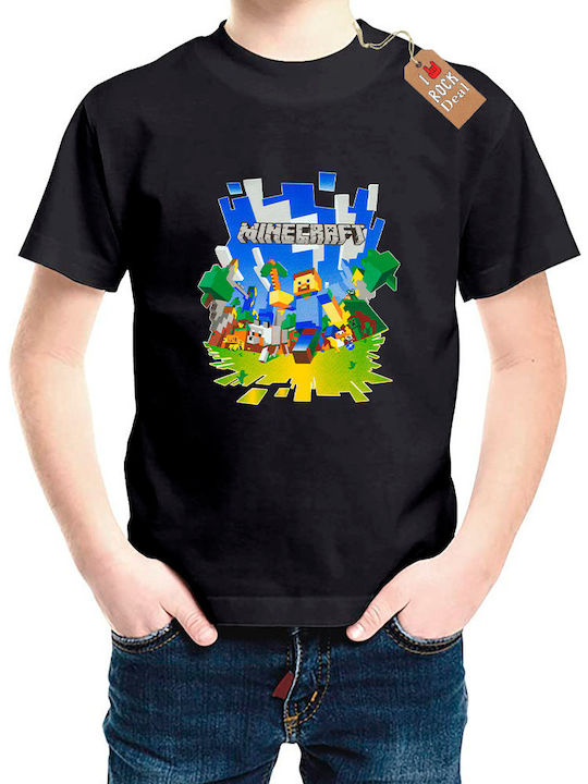 Kinderoberteile Kurzärmelig Schwarz Minecraft