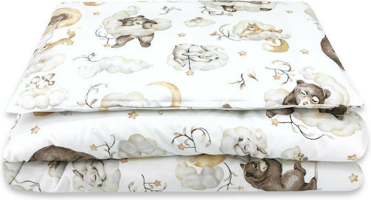 Qmini Set Baby Bettlaken Für Krippe Baumwolle Beige Beige 140x200cm 2Stück