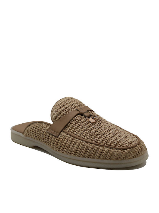 Komis & Komis Mules με Τακούνι σε Καφέ Χρώμα