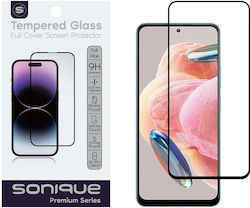 Sonique Hardy Glass Premium Series HD 9H 2.5D Vollkleber Vollflächig gehärtetes Glas Schwarz (Redmi Note 12 4G)