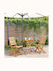 Garten- und Outdoor-Möbelsets 3 Stück Beige mit Sonnenschirmhalter