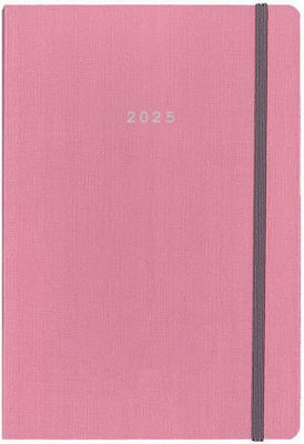 Next Fabric Daily Jurnal de birou Roz 2025 17x25cm