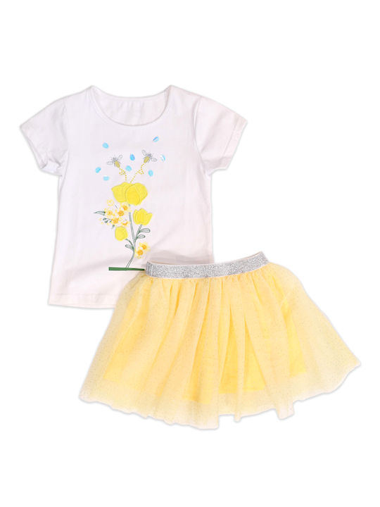 New College Kinder Set mit Rock Sommer 2Stück yellow