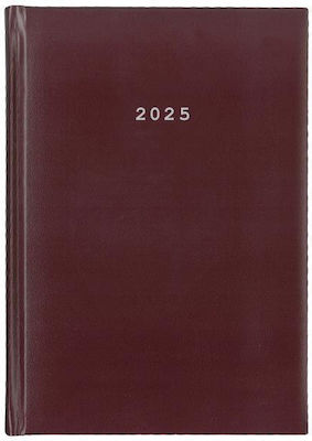 Next Basic Daily Jurnal de birou Burgundy 2025 17x25cm