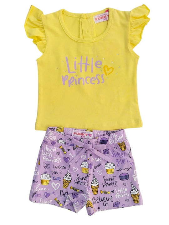 Funky Kids Set with Shorts Summer 2pcs yellow