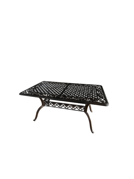 Masa Fer forjat pentru spații exterioare Aluminiu Bronz antic 150x90x72buc
