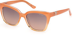 Guess Sunglasses Orange with Acetate Frame & Brown Lens
