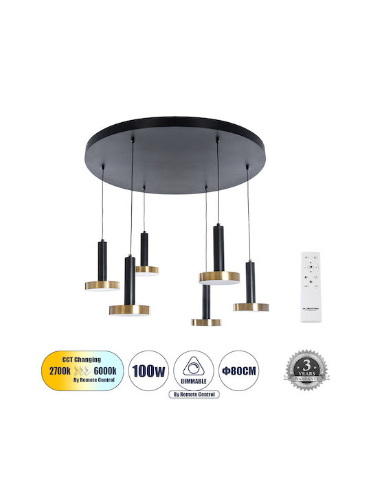 GloboStar Modern Deckenleuchte mit integriertem LED in Schwarz Farbe