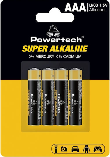 Powertech Super Alkaline Batteries AAA 1.5V 4pcs