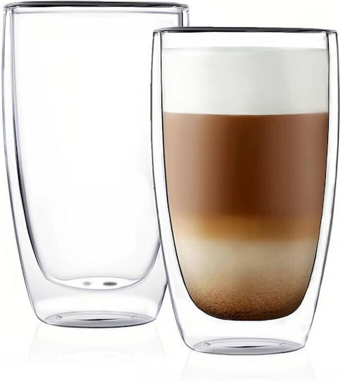 Selory Σετ Ποτήρια Καφέ / Freddo Γυάλινα 380ml 2τμχ