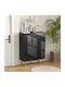 Wooden Shoe Organizer Black 72x31.5x95cm