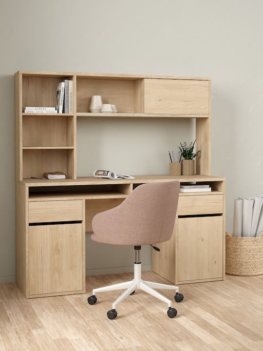 Γραφείο Function Plus Ξύλινο με Βιβλιοθήκη Jackson Hickory 149x48x156.2εκ.