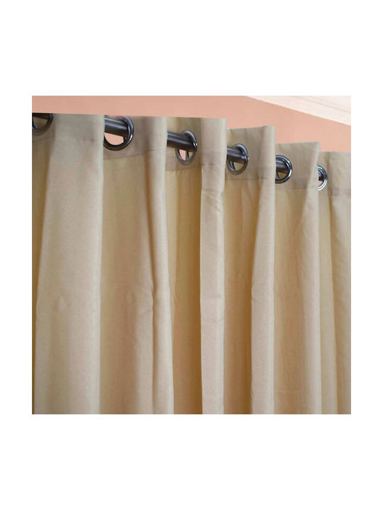 SpitiBazaar Κουρτίνα με Τρουκς Μπεζ 270x280εκ.