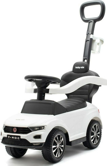 BabyMix Baby Lauflernhilfe Ride On mit Elterngriff für 12+ Monate Weiß