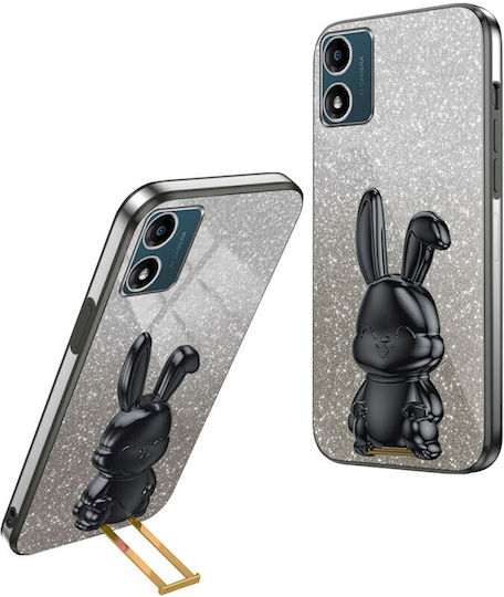 Gradient Glitter Back Cover Silicon Negru (Moto E13)