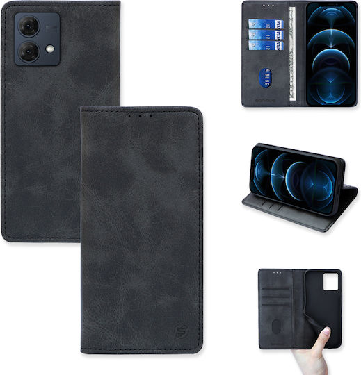 Sonique Brieftasche Synthetisches Leder / Kunststoff / Silikon Schwarz (Moto G84)
