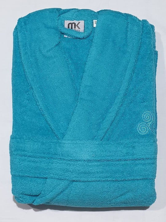 Hatzitex Bademantel mit Kragen Turquoise