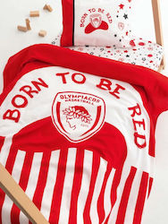 Olympiacos Baby Bettlaken mit Angepasst Rot 130x170cm