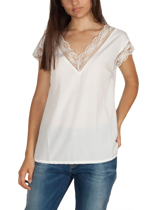 Rut & Circle Damen Bluse Ärmellos Weiß