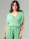 Simple Fashion pentru Femei Bluză din Satin Green