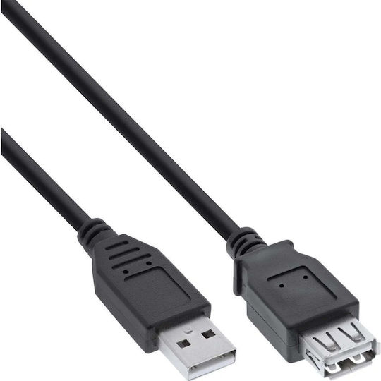 InLine USB 2.0 Kabel USB-A-Stecker - USB-A-Buchse Schwarz 0.5m 34650B