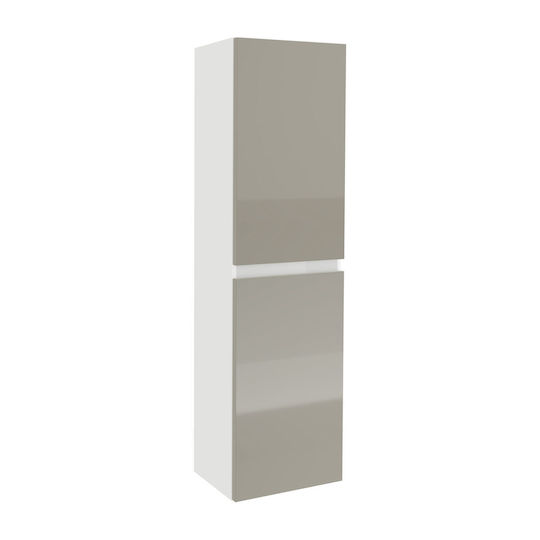 Zed Bathroom Cabinet L29xW22xH104cm Glossy Grey/Alb