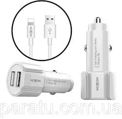 Moxom KC-15 Φορτιστής Αυτοκινήτου με Θύρα 1xUSB-A και Καλώδιο Lightning
