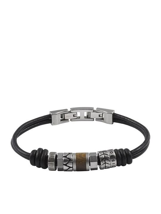 Fossil Casual Vintage Ανδρικό Βραχιόλι από Δέρμα 21.5cm