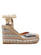Damenplattformen im Espadrilles-Stil Silber